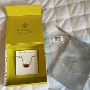 Kendra Scott Elisa Necklace Gold Red Illusion NWT